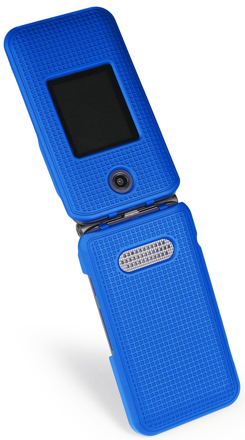 Grid Texture Case Slim Hard Cover for Cingular Flip IV 4 Phone, Cricket